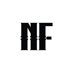 NF monogram logo design letter text name symbol monochrome logotype alphabet character simple logo