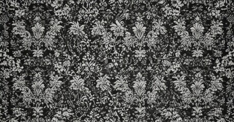 Intricate black & white damask wallpaper  Seamless gothic floral & geometric pattern , texture, damask, classic
