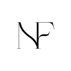 Fototapeta premium NF monogram logo design letter text name symbol monochrome logotype alphabet character simple logo