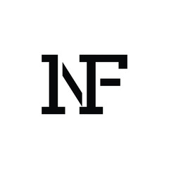 NF monogram logo design letter text name symbol monochrome logotype alphabet character simple logo