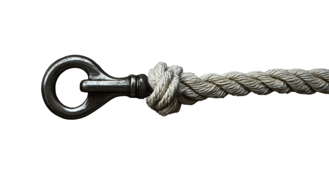 A high-resolution image of a single leash hook, centered in the frame --ar 16:9