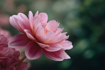 Delicate Pink Dahlia: A Serene Botanical Close-up