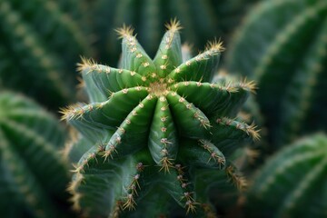 Fototapeta premium Star Cactus: Close-up of a Succulent's Geometric Beauty