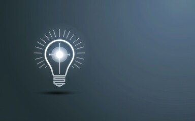 Illuminating the Concept: A clean, minimalist image of a lightbulb radiating bright ideas, symbolizing innovation, creativity, and breakthrough concepts.
