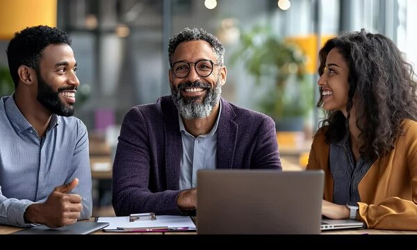 Diverse group engaged in a collaborative discussion