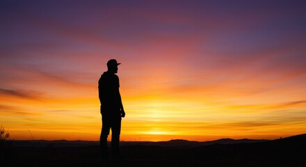 Silhouette of person at sunset