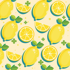 Vector Illustration of Various Fruits Background Pattern