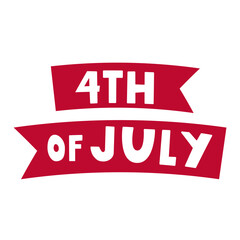 Red ribbons. 4th of July. Flat design. Graphic element. Independence day.
