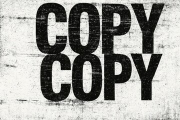 Abstract black letters on white background with distressed, grunge texture.