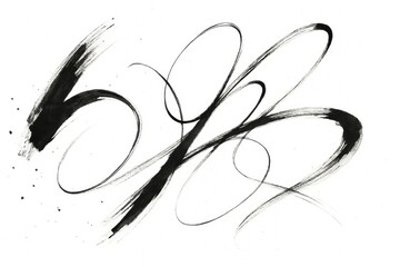 Abstract paint brush strokes on white background