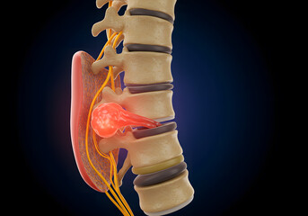 Spinal cord anatomy illustration herniated disc