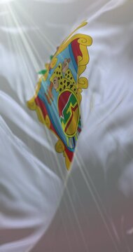 Flag of Guerrero, Mexico. Loop. 4K Vertical