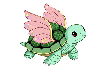 An imaginary turtle with wings.