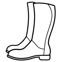 Equestrian Boots Silhouette Vector on White Background