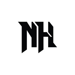 NH monogram logo design letter text name symbol monochrome logotype alphabet character simple logo