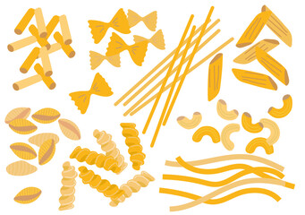 vector illustration of pasta varieties