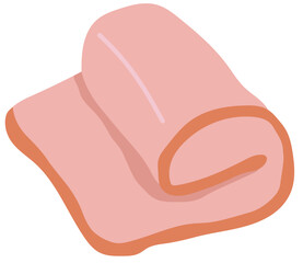 vector illustration of sliced ham
