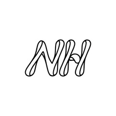 NH monogram logo design letter text name symbol monochrome logotype alphabet character simple logo