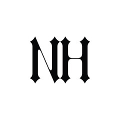NH monogram logo design letter text name symbol monochrome logotype alphabet character simple logo