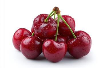 Juicy Cherries: A Cluster of Dew-Kissed Red Gems