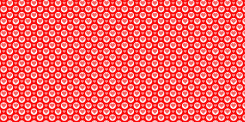 Abstract seamless pattern with heart shapes, geometric figures, and line art, suitable for textiles, wallpapers, decoration, home decor, gift wrap | Traditional love icon with carmine colour