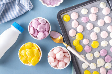 Frozen yogurt melts, mixed berry yoghurt drops