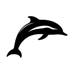 Fototapeta premium Jumping Dolphin Silhouette Design