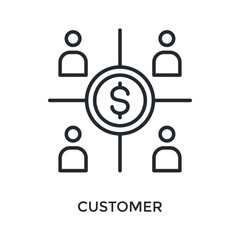 Customer Icon Outline Style. Vector Illustration For Graphic Design