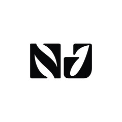 NJ monogram logo design letter text name symbol monochrome logotype alphabet character simple logo