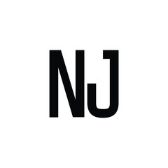 NJ monogram logo design letter text name symbol monochrome logotype alphabet character simple logo