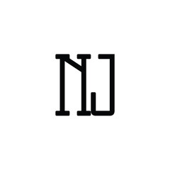 NJ monogram logo design letter text name symbol monochrome logotype alphabet character simple logo