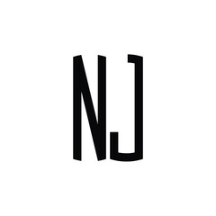 NJ monogram logo design letter text name symbol monochrome logotype alphabet character simple logo