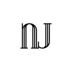 NJ monogram logo design letter text name symbol monochrome logotype alphabet character simple logo