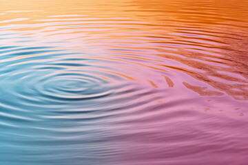 Gentle ripple effect spreading across pastel water surface creates serene and calming atmosphere. soft hues blend beautifully, evoking sense of tranquility and peace