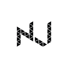 NJ monogram logo design letter text name symbol monochrome logotype alphabet character simple logo