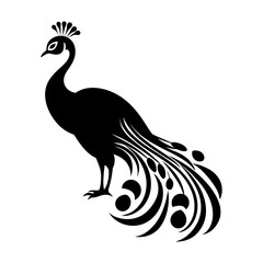 Obraz premium Elegant Peacock Silhouette Design