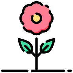 flower vector filled outline icon