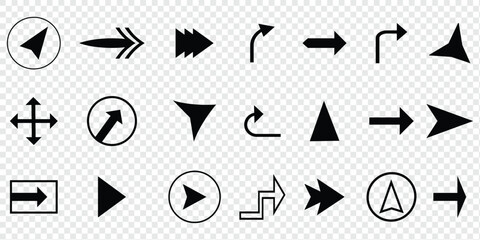 Arrow icon set. Arrows vector illustration collection and white background.