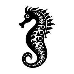 Fototapeta premium Tropical Seahorse Silhouette Design
