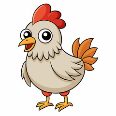 cartoon chicken with a red ribbon