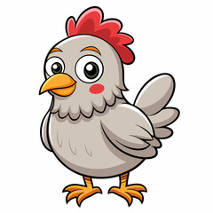 cartoon chicken with blank sign