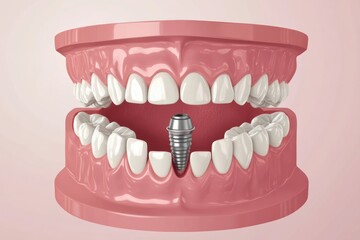 Obraz premium Innovative dental implant graphic layout for educational advertising materials