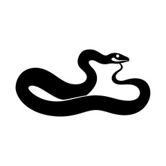 Fototapeta premium Coiled Snake Silhouette Design