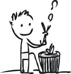 hand drawn stick man vector art