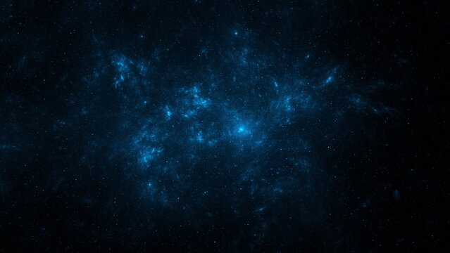 mesmerizing cosmic landscape showcases vibrant blue hues complemented by distant stars and swirling gases, creating a sense of mystery in the expanse of outer space. 3d render