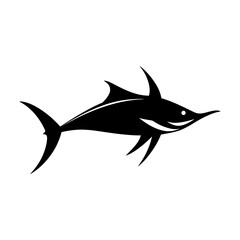 Fototapeta premium Underwater Swordfish Silhouette Art