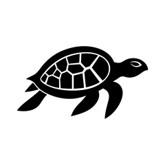 Fototapeta premium Flat Turtle Silhouette Art