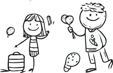 hand drawn stick man vector art