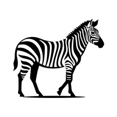 Fototapeta premium Zebra Black Silhouette Illustration