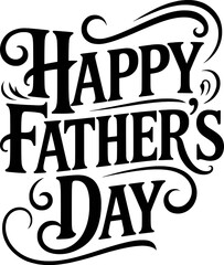 Happy fathers day celebration design silhouette on white background